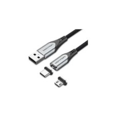 VENTION CQMHG USB2.0 (M) To 2-In-1 Micro-B & Type-C Male Magnetic Cable 1.5M